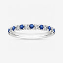 Round Diamond and Sapphire Half Eternity Band