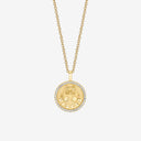 Pisces Zodiac Medallion with Diamond Frame