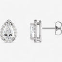 Halo Pear Stud Earrings