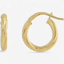 Twisted Round Gold Hoop Earrings