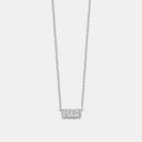 Bubble Name Necklace with Diamond Pavé Outline