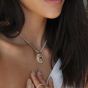 Aries Zodiac Medallion with Diamond Frame