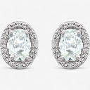 Halo Oval Stud Earrings