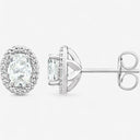 Halo Oval Stud Earrings
