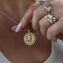 Aquarius Zodiac Medallion with Diamond Frame
