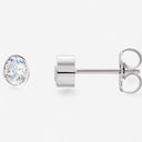 Bezel Set Solitaire Oval Stud Earrings