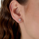 Three Prong Round Martini Stud Earrings