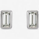 Bezel Set Solitaire Emerald Stud Earrings