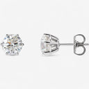 Six Prong Solitaire Round Stud Earrings