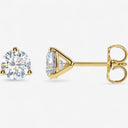 Three Prong Round Martini Stud Earrings