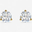 Three Prong Round Martini Stud Earrings
