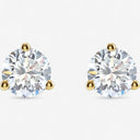 Three Prong Round Martini Stud Earrings