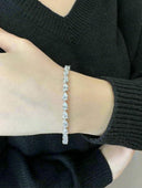 East-West Pear Cut Lab Grown Diamond Tennis Bracelet