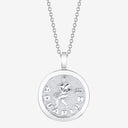 Aquarius Zodiac Medallion with Diamond Frame