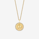 Aries Zodiac Medallion with Diamond Frame
