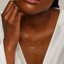 Script Number Pendant Gold Necklace