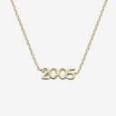 Script Number Pendant Gold Necklace