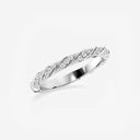 Prong Set Round Helical Wedding Band