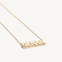 Bubble Name Necklace with Diamond Pavé Outline