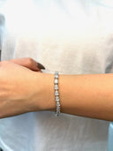 East-West Pear Cut Lab Grown Diamond Tennis Bracelet