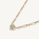 Heart Shape Solitaire Pendant with Mixed Link Chain
