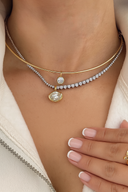 Heart Shape Solitaire Pendant with Omega Chain