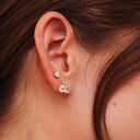 Toi et Moi Emerald and Pear Stud Earrings