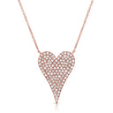 14k Gold Lab Grown Diamond Pavé Heart Necklace