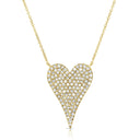14k Gold Lab Grown Diamond Pavé Heart Necklace