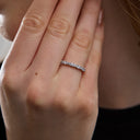 Prong Set Round Alternating Wedding Band