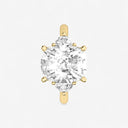 Elongated Cushion with Half Moon Side Stones Engagement Ring