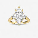 Marquise with Half Moon Side Stones Engagement Ring