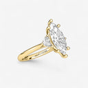 Marquise with Half Moon Side Stones Engagement Ring