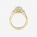 Marquise with Half Moon Side Stones Engagement Ring