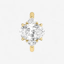 Oval with Half Moon Side Stones Engagement Ring