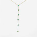 Multi-Shape Emerald Lariat Necklace