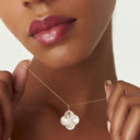 Textured Diamond Clover Pendant