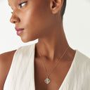 Textured Diamond Clover Pendant