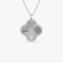 Textured Diamond Clover Pendant