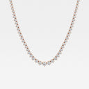 Graduated Riviera Three Prong Round Tennis Necklace
