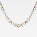 Graduated Riviera Three Prong Round Tennis Necklace