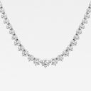 Graduated Riviera Three Prong Round Tennis Necklace