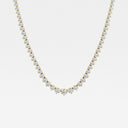 Graduated Riviera Three Prong Round Tennis Necklace