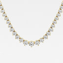 Graduated Riviera Three Prong Round Tennis Necklace