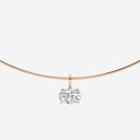 Oval Solitaire Pendant with Omega Chain