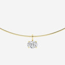 Oval Solitaire Pendant with Omega Chain