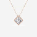 Bezel Set Princess Solitaire Pendant