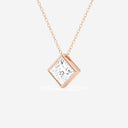 Bezel Set Princess Solitaire Pendant