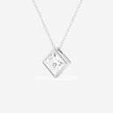 Bezel Set Princess Solitaire Pendant