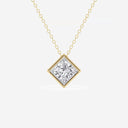 Bezel Set Princess Solitaire Pendant